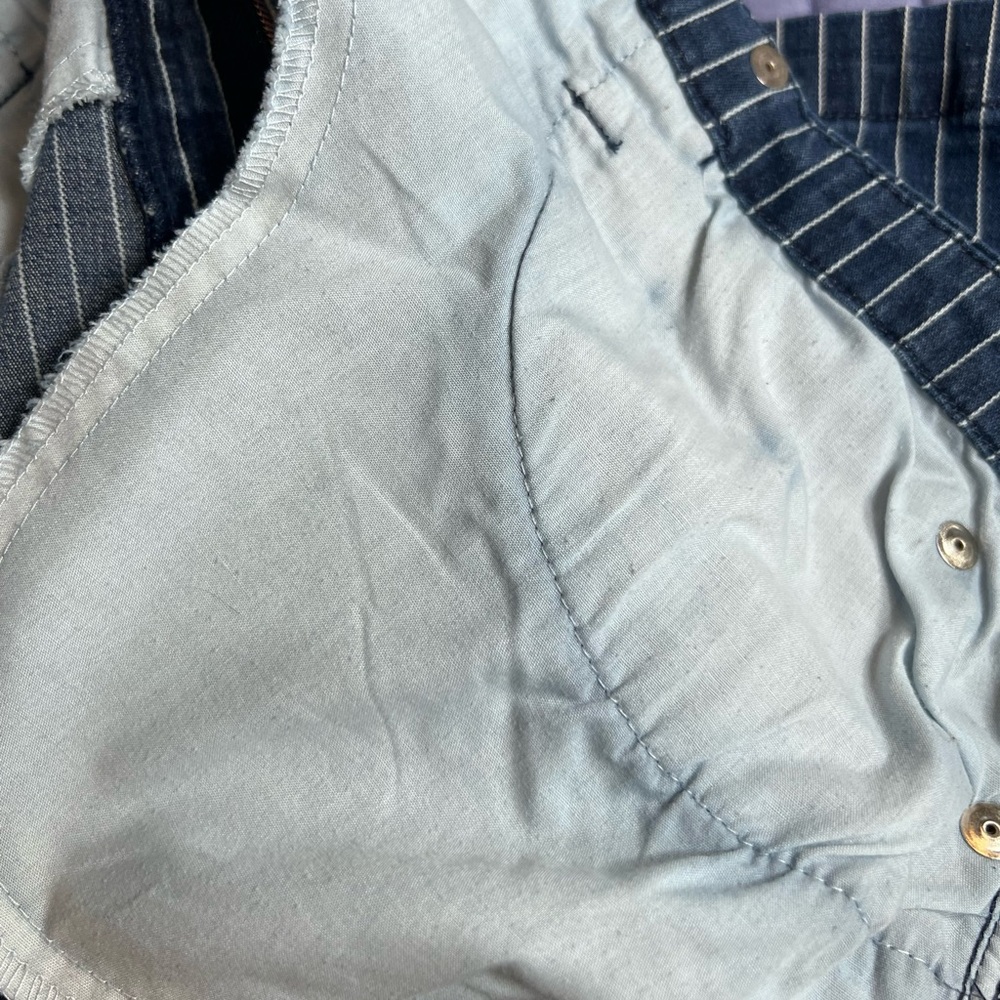 FADED GLORY BLUE AND WHITE NAUTICAL PINSTRIPES DENIM SHORTS SIZE 14 - Picture 5 of 11